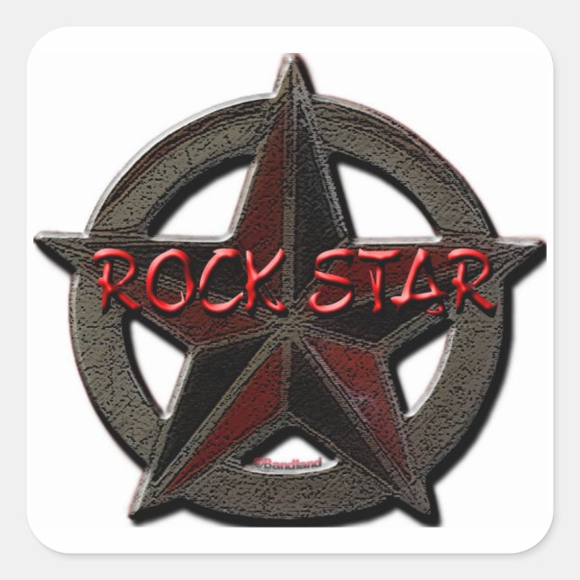 Adesivo Quadrado Rock Star (Frente)