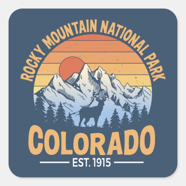 Adesivo Quadrado Rocky Mountain National Park Sticker Decal (Frente)