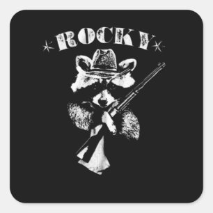 Adesivo Quadrado Rocky Racoon