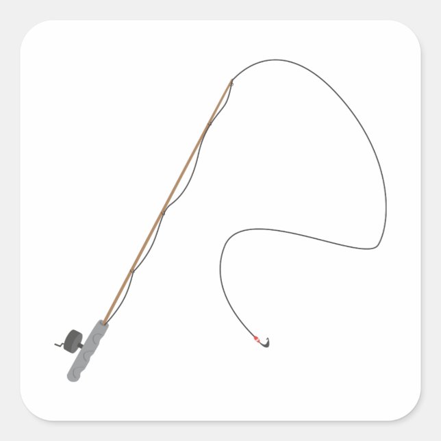 Adesivo Quadrado Rod de pesca (Frente)