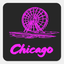 Roda-gigante do Chicago Navy Pier Neon Rosa