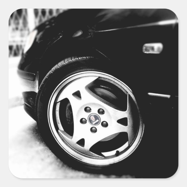 Adesivo Quadrado Roda Saab Aero (klingon) (Frente)