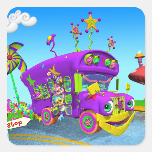 Adesivo Quadrado Rodas Diversas Nos Vinhetas De Barramento (Frente)