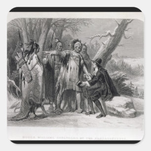 Adesivo Quadrado Roger Williams abrigado pelos Narragansets