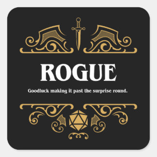 Adesivo Quadrado Rogue Class Tabletop RPG Gaming