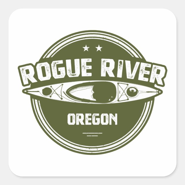 Adesivo Quadrado Rogue River, Oregon (Frente)