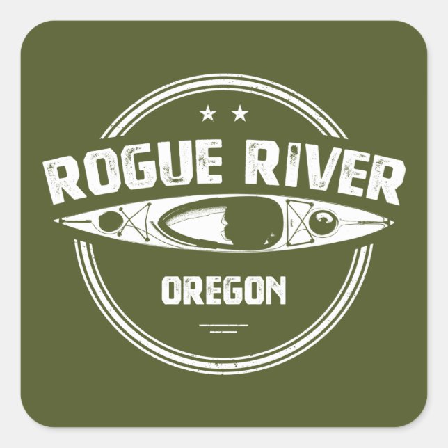 Adesivo Quadrado Rogue River, Oregon (Frente)