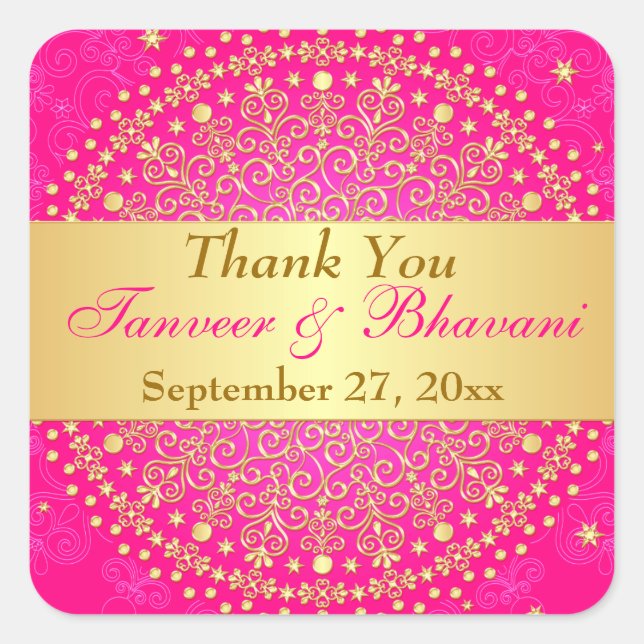 Adesivo Quadrado Rolamentos Dourados, com manivela de casamento, co (Frente)