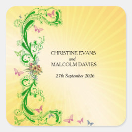 Adesivo Quadrado Rolamentos e Borboletas