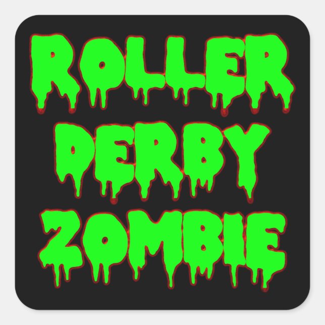 Adesivo Quadrado Roller Derby Zombie Sticker (Frente)