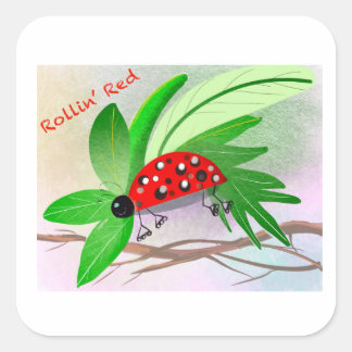 Adesivo Quadrado Rollin Ladybug