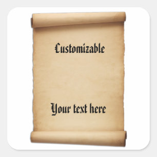 Adesivo Quadrado Rolo da proclamação do pergaminho