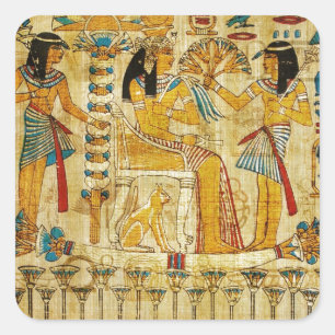 Adesivo Quadrado Rolo Heirogliphics da tapeçaria de Egipto antigo