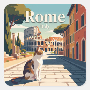 Adesivo Quadrado Roma, Itália