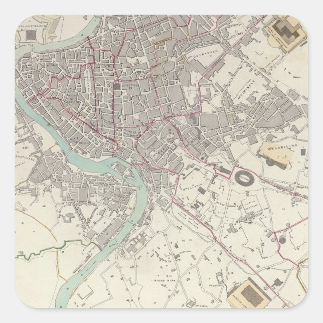 Adesivo Quadrado Roma moderna (Frente)