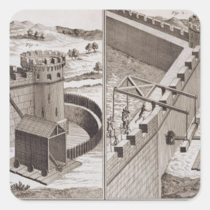 Adesivo Quadrado Roman Battering Rams, do Enciclopedie des S