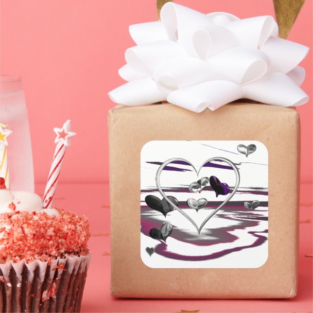 Adesivo Quadrado Romance futurístico (Festa)