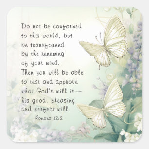 Adesivo Quadrado Romanos 12:2 Não se conformem com esta Bíblia do M