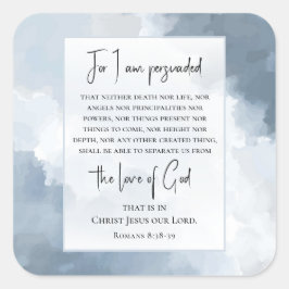 Adesivo Quadrado Romanos 8:38-39 Amor de Deus Bíblia Verso Cristão