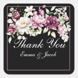 Adesivo Quadrado Romantic Bloom Floral Peony