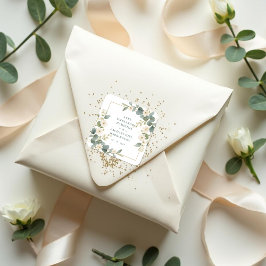 Adesivo Quadrado Romantic Charming Flowers & Branches Frame Wedding