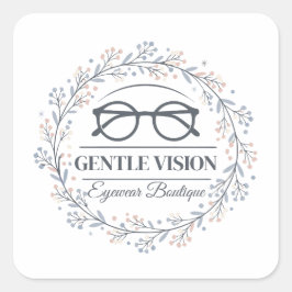 Adesivo Quadrado Romantic Flowers and Reading Glasses Artwork