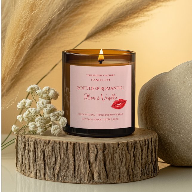 Adesivo Quadrado Romantic Luxury Love Design - Velvet Kiss Candle  (Criador carregado)