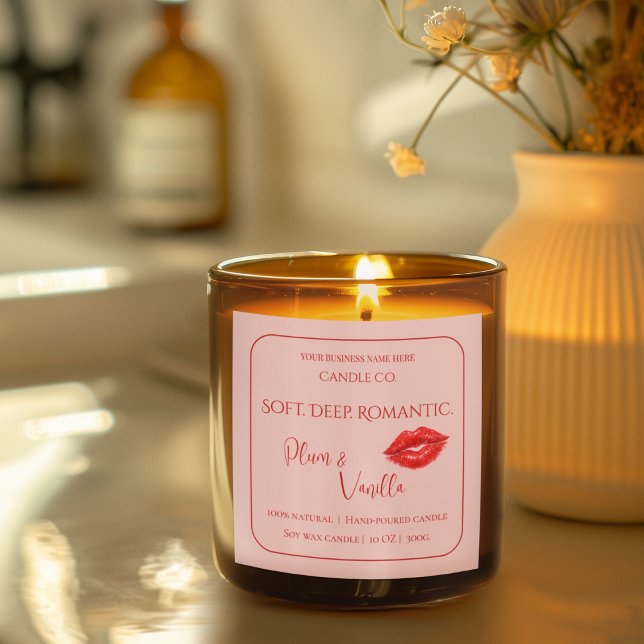 Adesivo Quadrado Romantic Luxury Love Design - Velvet Kiss Candle  (Criador carregado)