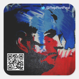 Adesivo Quadrado Ron Paul Sticker [Twitter]