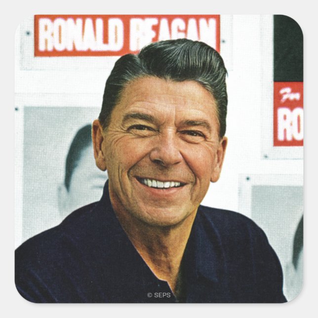 Adesivo Quadrado Ronald Reagan (Frente)