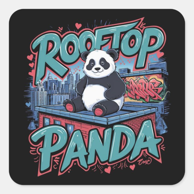 Adesivo Quadrado Rooftop Panda (Frente)