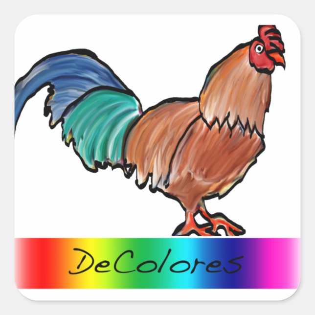 Adesivo Quadrado Rooster DeColores (Frente)