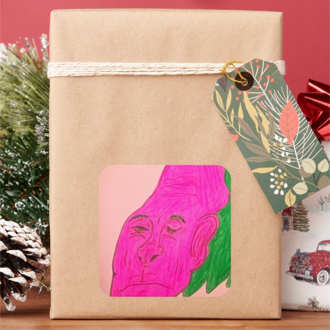 Adesivo Quadrado Root Vegetable Character Art Square Stickers (Feriado)