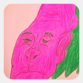 Adesivo Quadrado Root Vegetable Character Art Square Stickers