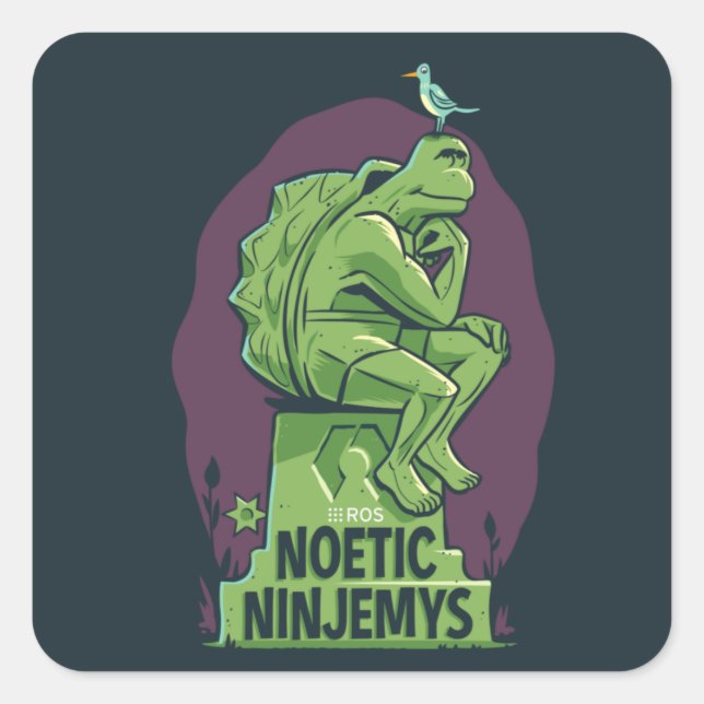 Adesivo Quadrado ROS Noetic Ninjemys Stickers (Frente)