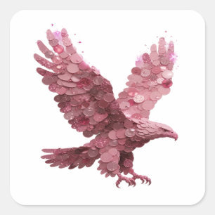 Adesivo Quadrado Rosa ÁGUIA ROSA Quadrada
