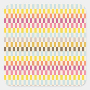 Adesivo Quadrado Rosa amarelo alaranjado azul dos azulejos
