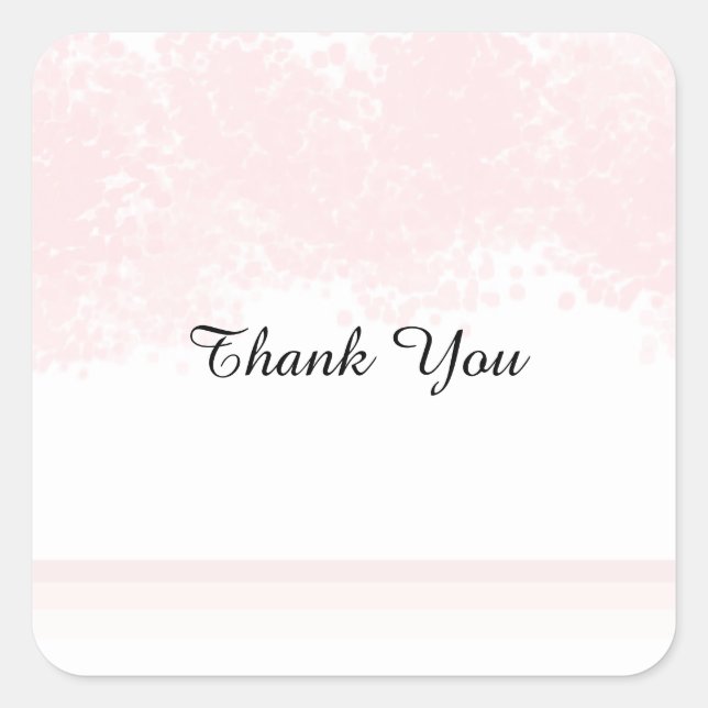 Adesivo Quadrado Rosa Blush Obrigado (Frente)