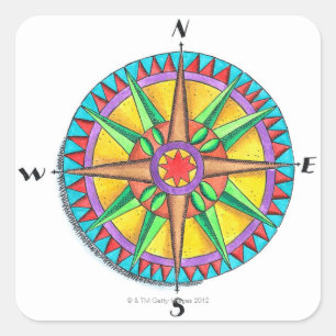 Adesivo Quadrado Rosa de compasso