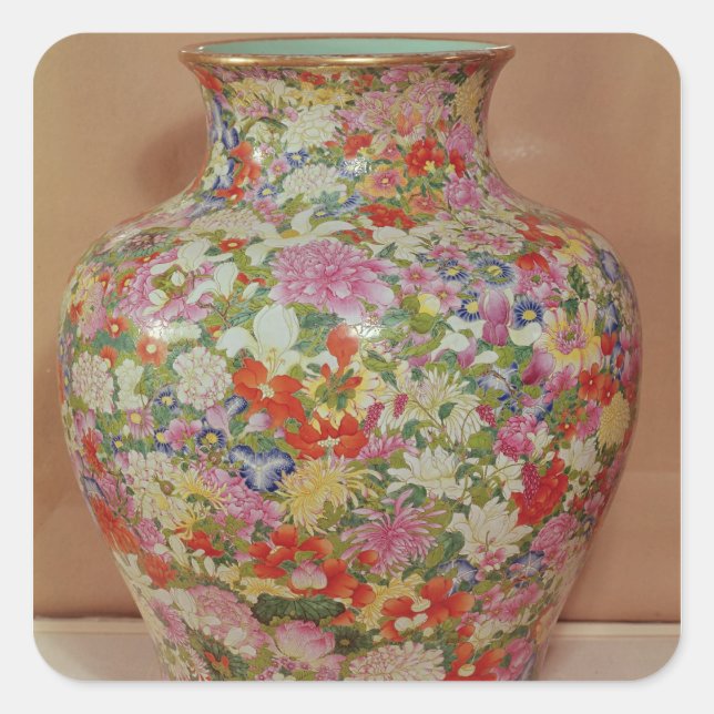 Adesivo Quadrado Rosa de Famille com um milagre (Frente)