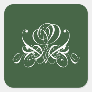 Adesivo Quadrado Rosa de Rolagem Branca Fundo Verde da Irlanda
