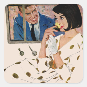 Adesivo Quadrado Rosa do Ouro