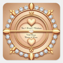 🌷 Rosa Dourado Coração Celebração de Casamento 💗