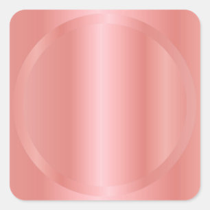 Adesivo Quadrado Rosa Dourado Elegante Personalizado Texto em Branc