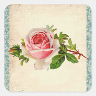 Adesivo Quadrado Rosa e Damasco vitorianos