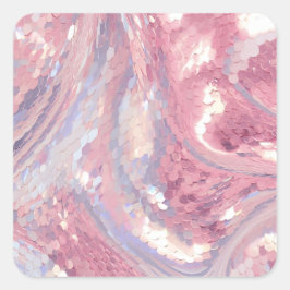 Adesivo Quadrado Rosa e Lilás Iridescente com Lantejoulas