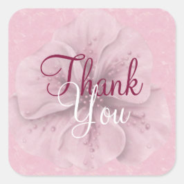 Adesivo Quadrado Rosa Floral Obrigado