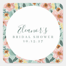 Rosa Floral Script Bridal Shower Personalizado Men