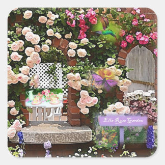 Adesivo Quadrado Rosa Garden Sticker