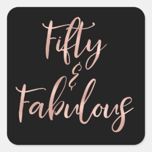 Adesivo Quadrado Rosa Gold Foil 50 e Fabuloso